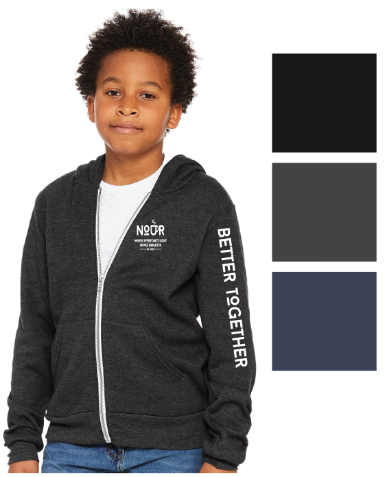 Nour Youth Sponge Fleece Full Zip Hoodie