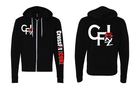 CF ICONZ Black Zip Up Hooded Sweatshirt