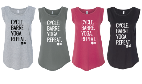 GB-Cycle.Barre.Yoga.Repeat.Cap Sleeve Tee