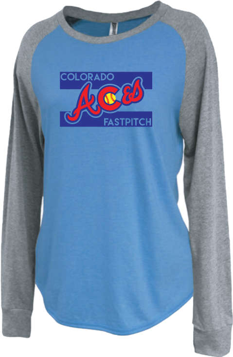 Colorado Aces Ladies Raglan Crew - Aces logo