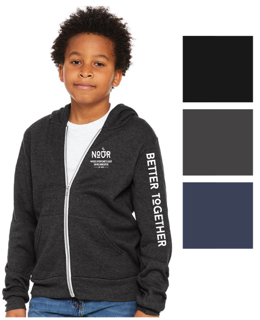Nour Youth Sponge Fleece Full Zip Hoodie