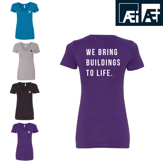 AEI Women's Ideal V-Neck T-Shirt - With Back Print