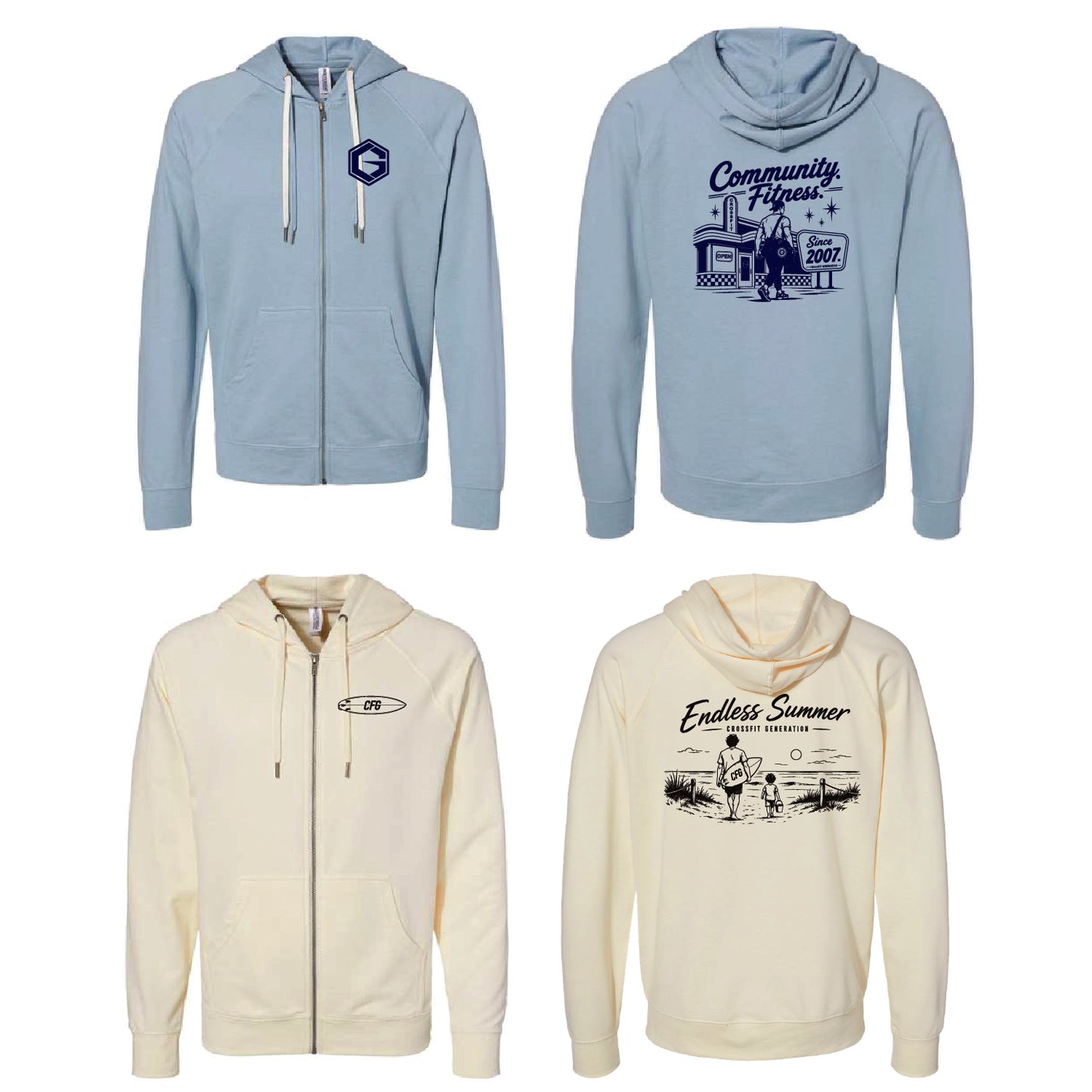 CFG Lightweight Full-Zip Hooded Sweatshirt