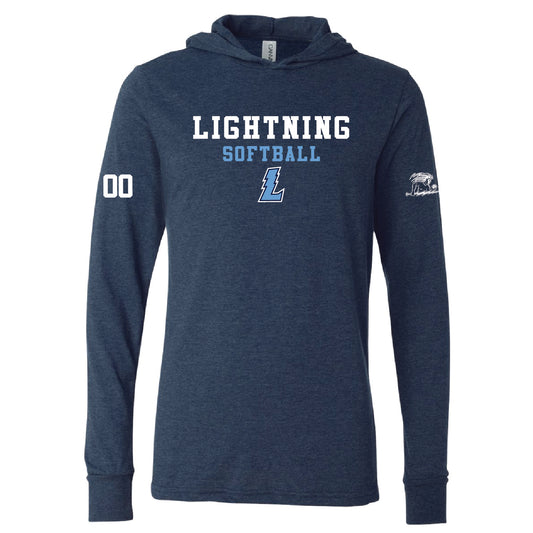 LIGHTNING Jersey Hooded Long Sleeve Tee - Personalized