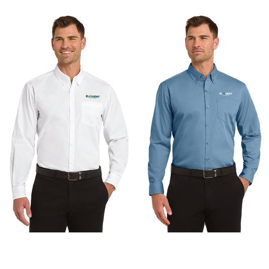 ELIQUENT Long Sleeve Carefree Poplin Shirt