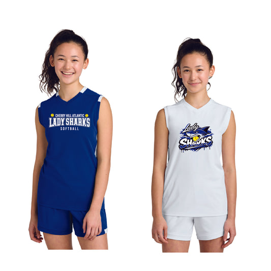 Lady Sharks Youth Club Sleeveless V-Neck