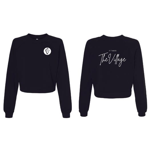 SJBF Women's Crop Fleece Crewneck Sweatshirt