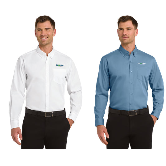 ELIQUENT Long Sleeve Carefree Poplin Shirt
