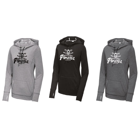 PIRATES Women's Tri-Blend Wicking Fleece Hooded Pullover