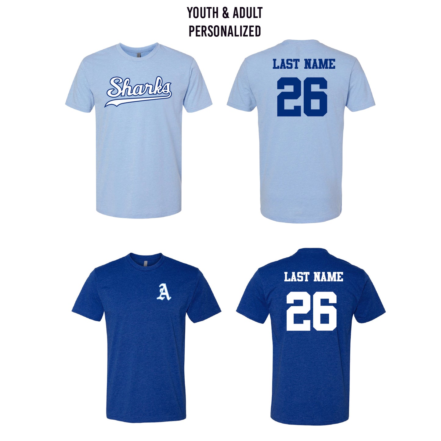 SHARKS T-Shirt - WITH PERSONALIZATION