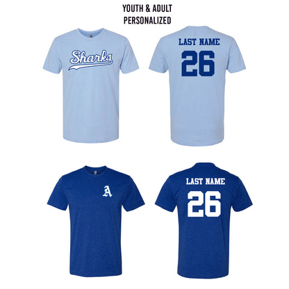 SHARKS T-Shirt - WITH PERSONALIZATION