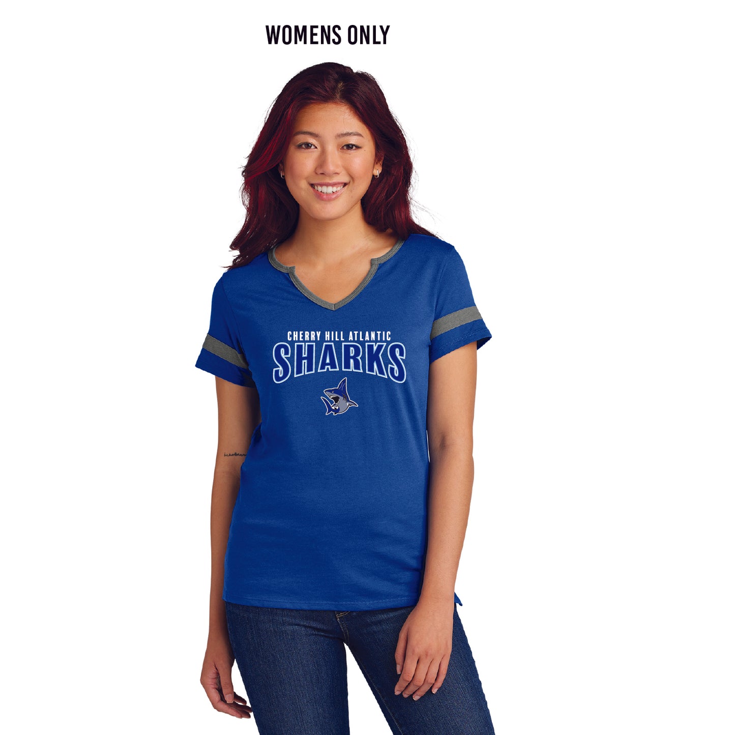 SHARKS Women's Halftime Notch Neck Tee