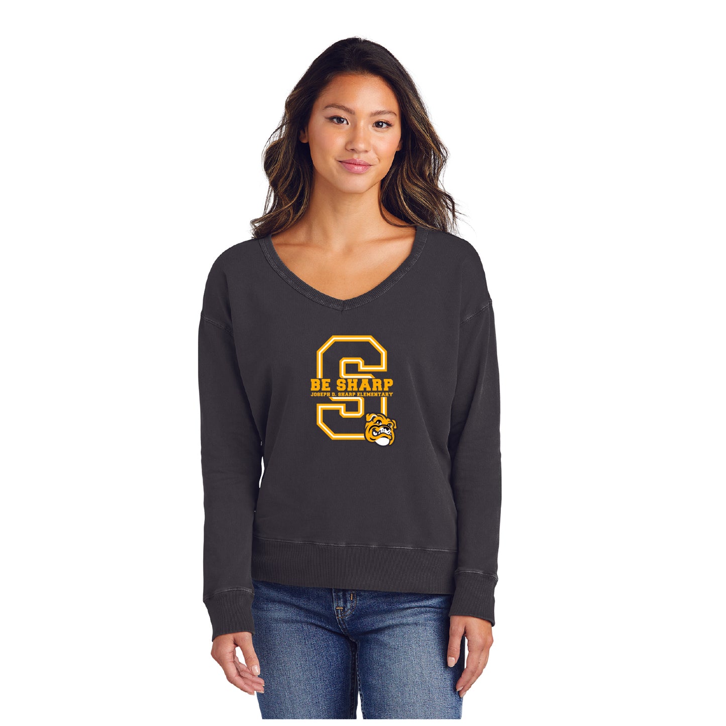 SHARP Women's Beach Wash® Garment-Dyed V-Neck Sweatshirt