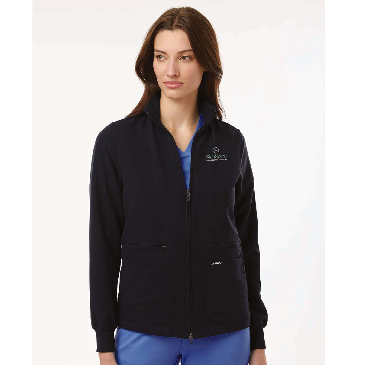 SkinSpire Jaanuu Women's Ceri Essential Full-Zip 6-Pocket Scrub Jacket