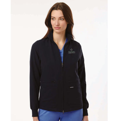 SkinSpire Jaanuu Women's Ceri Essential Full-Zip 6-Pocket Scrub Jacket