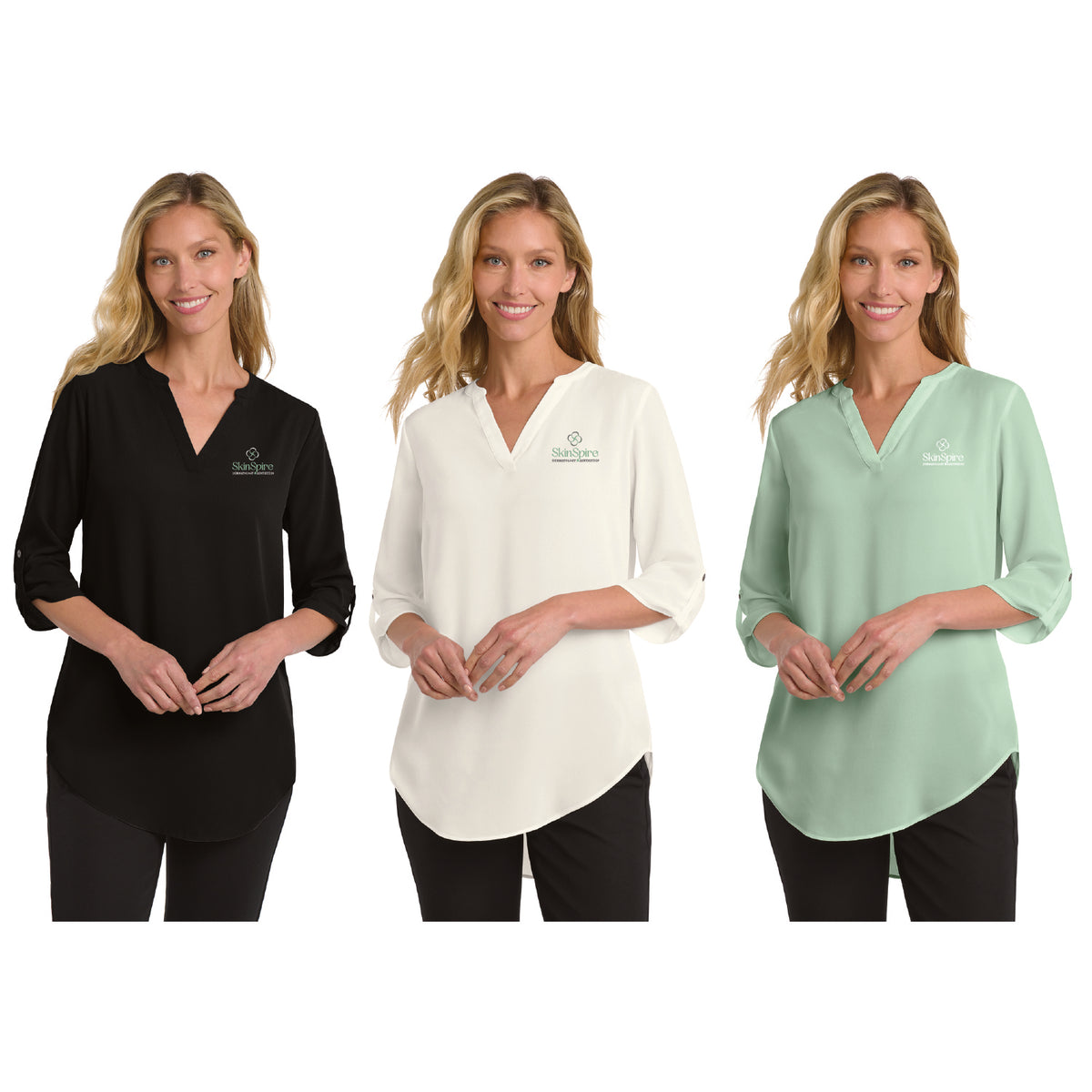 SkinSpire Women's 3/4-Sleeve Tunic Blouse