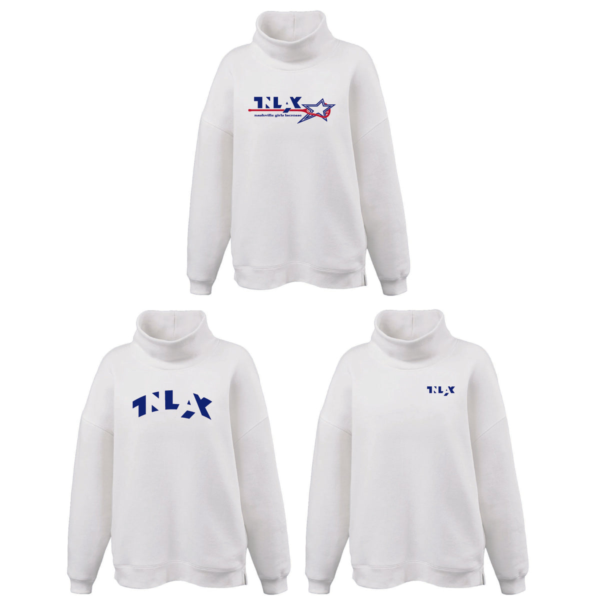 TNLAX Women's Oversized Mockneck - Cream