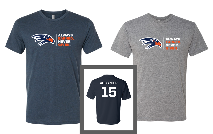 Parker Hawks Football "Always Earned Never Given" Tee