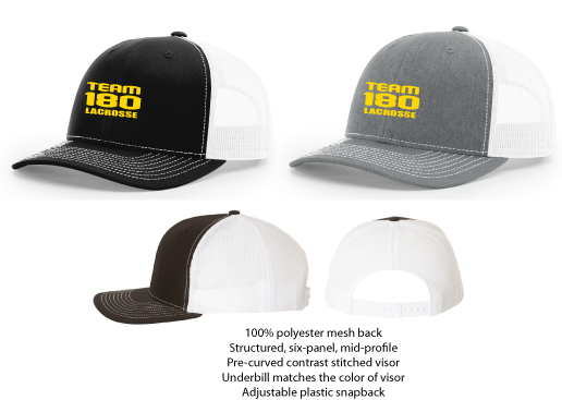 Team 180 Mid Profile Snapback Trucker Hat