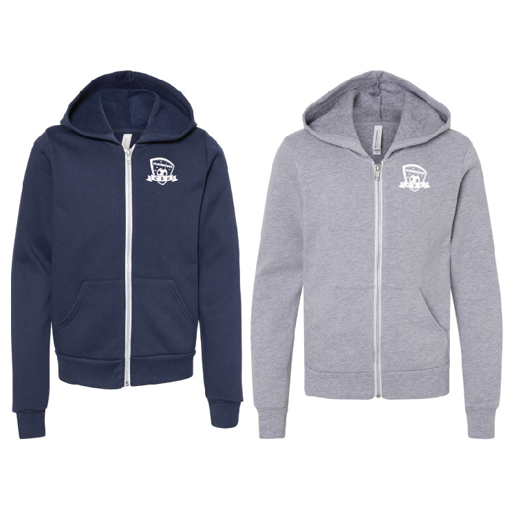 CRS BELLA + CANVAS Sponge Fleece YOUTH Zip-Up