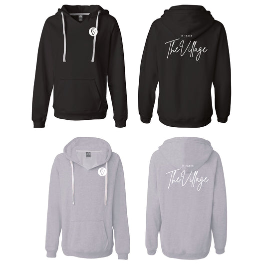 SJBF Womens sueded v-neck hoodie