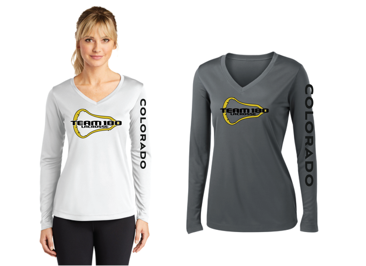 Team 180-Sport-Tek Ladies Long Sleeve Posi-Charge V-Neck Tee