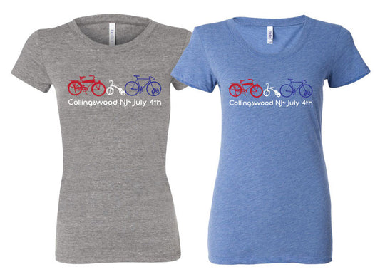 Ladies TRI-BLEND 4th of July Bike Tee