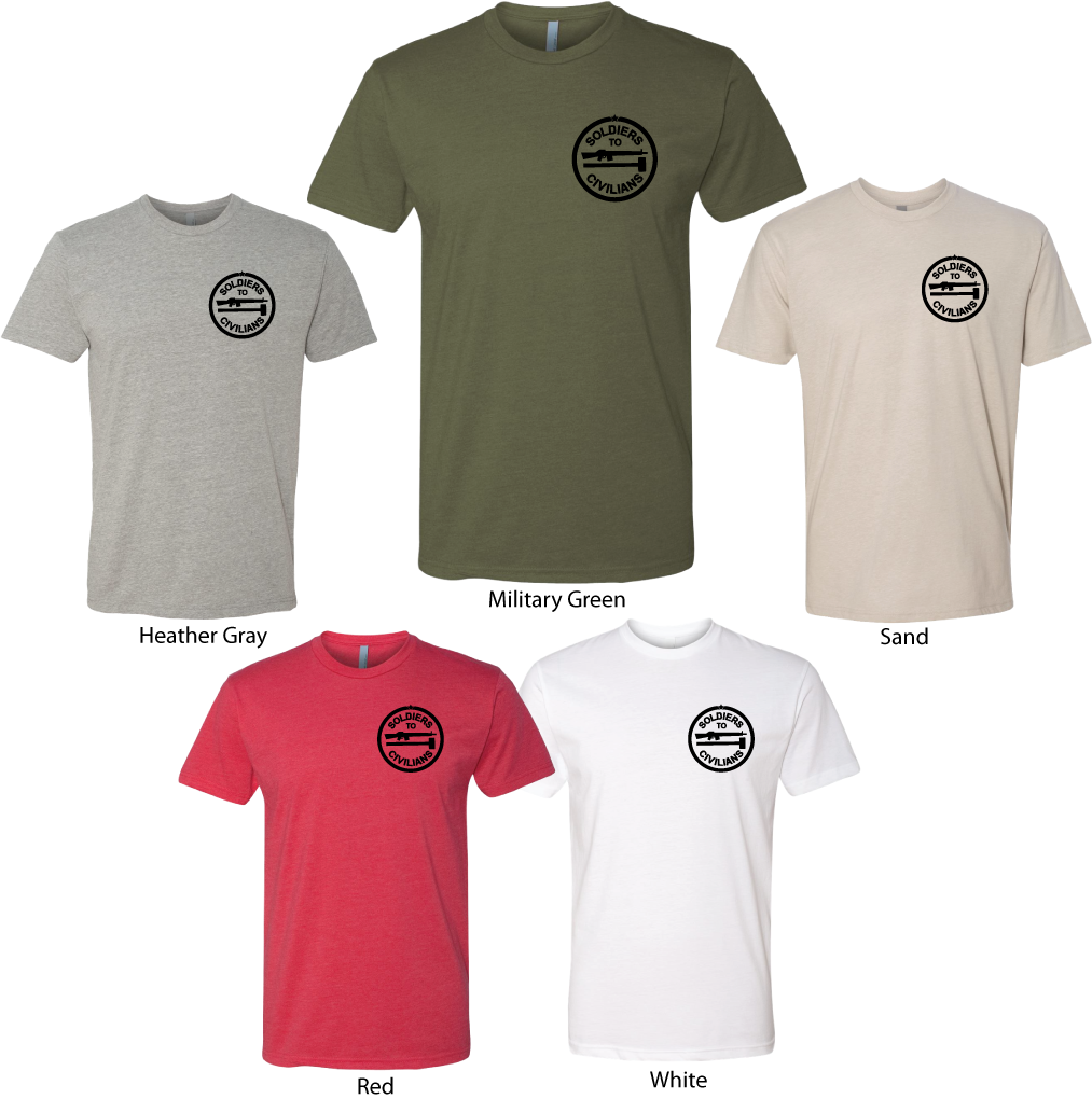 Soldiers to Civilians Unisex T-Shirt-Front Left Chest Logo