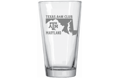 Texas A&M Etched Pint Glass