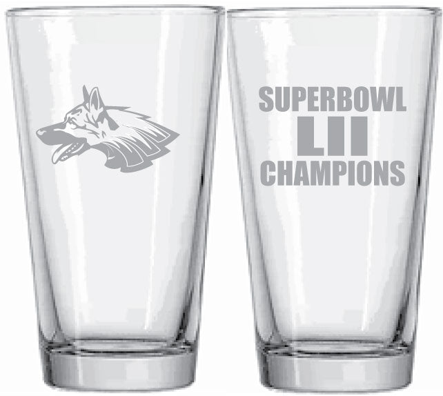 SUPERBOWL LII CHAMPS PINT GLASS